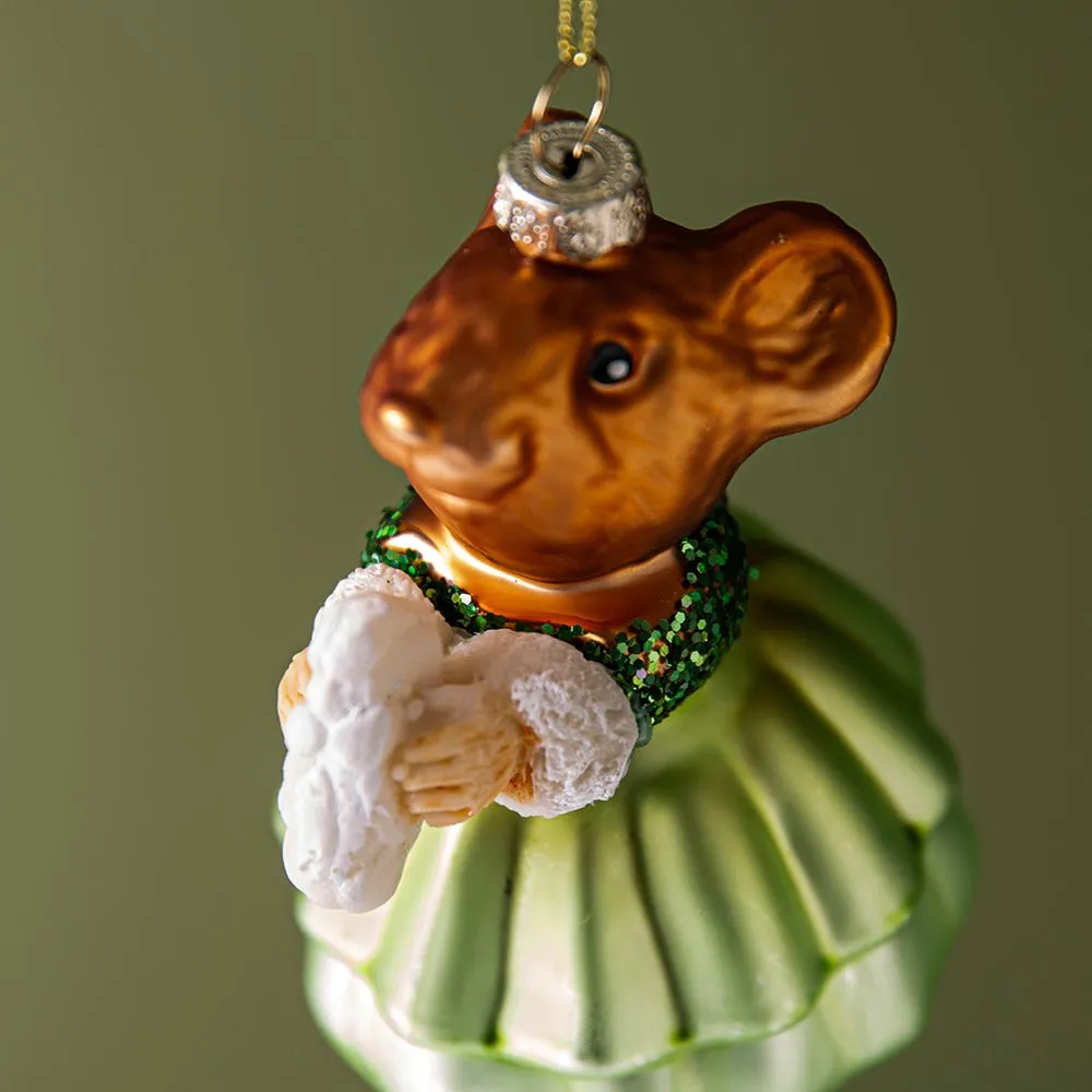 KSP Christmas 'Mouse' Glass Ornament (Multi Colour)