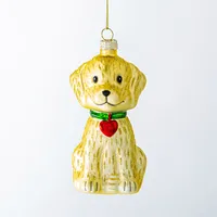 KSP Christmas 'Dog w/Heart' Glass Ornament (Multi Colour)