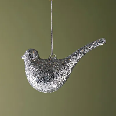 KSP Christmas 'Bird' Glass Ornament (Silver)