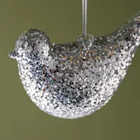 KSP Christmas 'Bird' Glass Ornament (Silver)