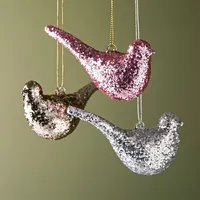 KSP Christmas 'Bird' Glass Ornament (Silver)