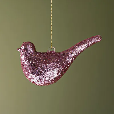 KSP Christmas 'Bird' Glass Ornament (Pink)