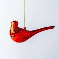 KSP Christmas 'Bird' Glass Ornament (Red)