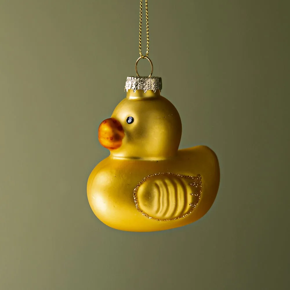 KSP Christmas 'Rubber Duck' Glass Ornament (Yellow)