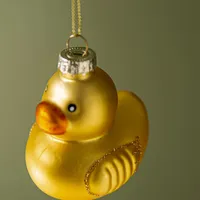 KSP Christmas 'Rubber Duck' Glass Ornament (Yellow)