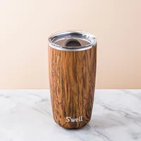 S'well Slide-Open 'Teakwood' Tumbler with Lid 18oz. (Brown)