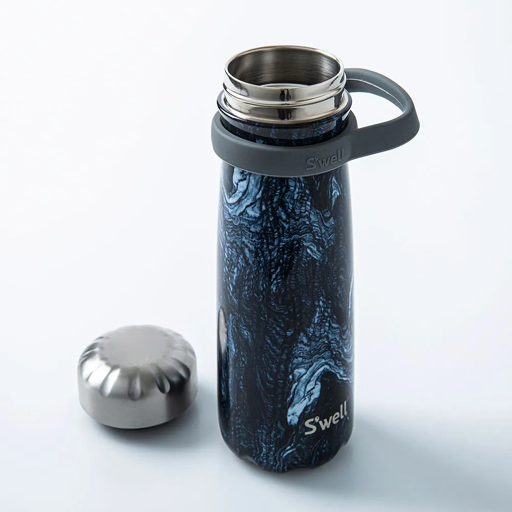 S'well Traveler 'Azurite' Water Bottle with Carry Strap 24oz (Marble)