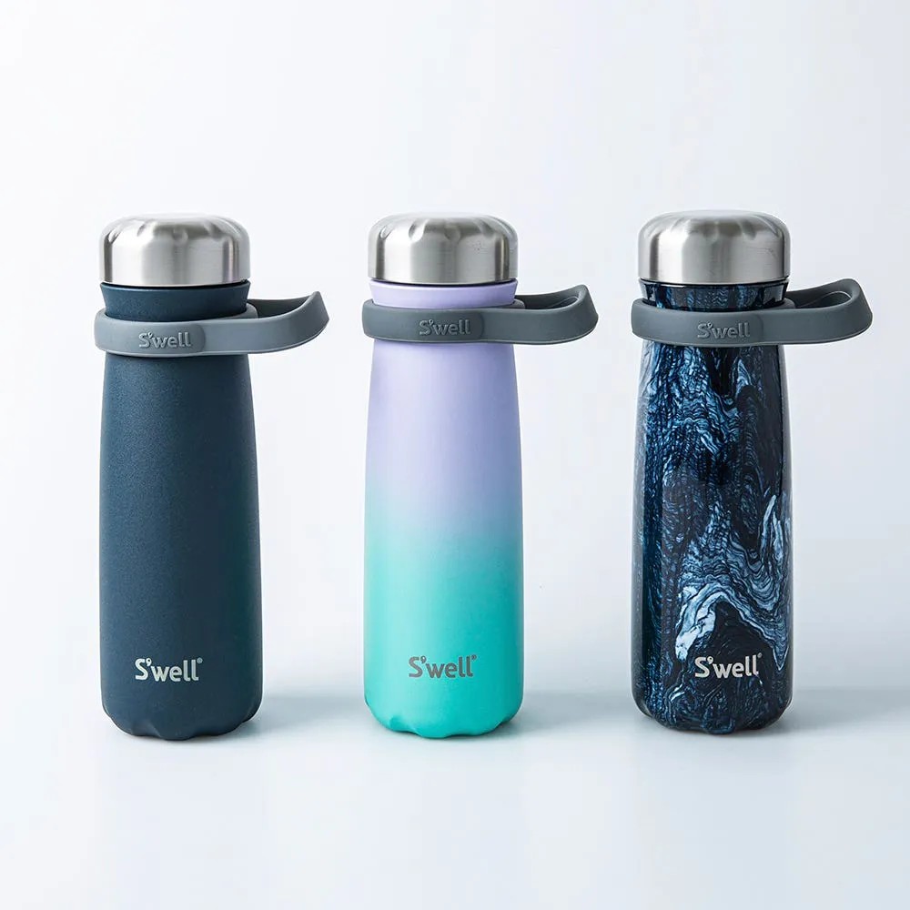 S'well Traveler 'Azurite' Water Bottle with Carry Strap 24oz (Marble)