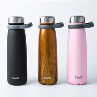 S'well Traveler 'Teakwood' Water Bottle with Carry Strap 40oz (Brown)