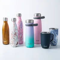 S'well Traveler Water Bottle with Carry Strap 40oz (Pink Topaz)