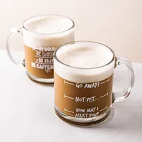 Libbey Decorated Glass Coffee Mug - Set of 2 (Clear)