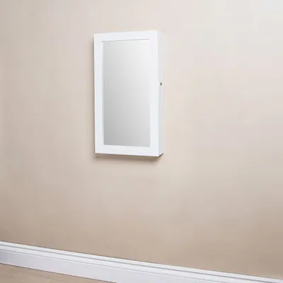 KSP Sophia Wall Mirrored Jewelry Cabinet 37 x 10.5 x 67 cm (White)