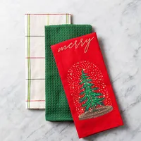 Harman Christmas 'Merry Trees' Cotton Kitchen Towel 18x26" - Set of 3