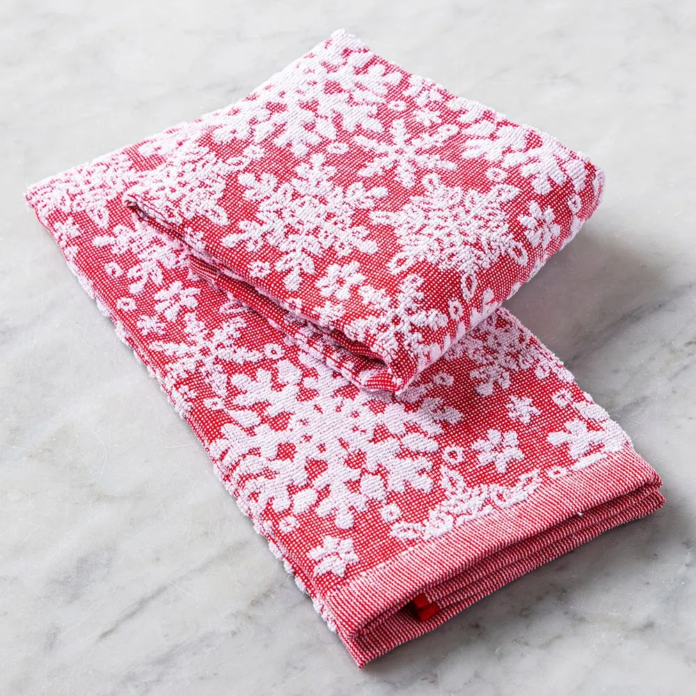 Harman Christmas 'Snowflake Sculpted' Cotton Terry Towel 16x24" - S/2