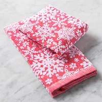 Harman Christmas 'Snowflake Sculpted' Cotton Terry Towel 16x24" - S/2