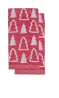 Harman Christmas 'Sculpted Tree' Cotton Terry Towel 16x24" - S/2 (Red)