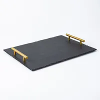 KSP Slate Board with Gold Handles 40x30x.0.7cm