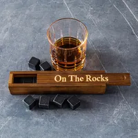 KSP On the Rocks 'Walnut' Marble Whisky Stones with  Box - S/9