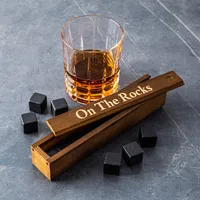 KSP On the Rocks 'Walnut' Marble Whisky Stones with  Box - S/9