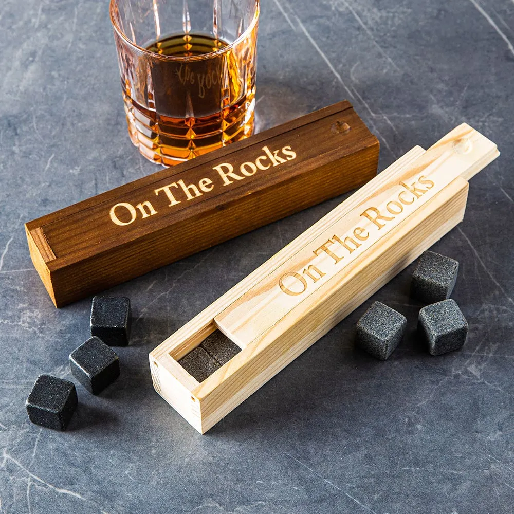 KSP On the Rocks 'Walnut' Marble Whisky Stones with  Box - S/9