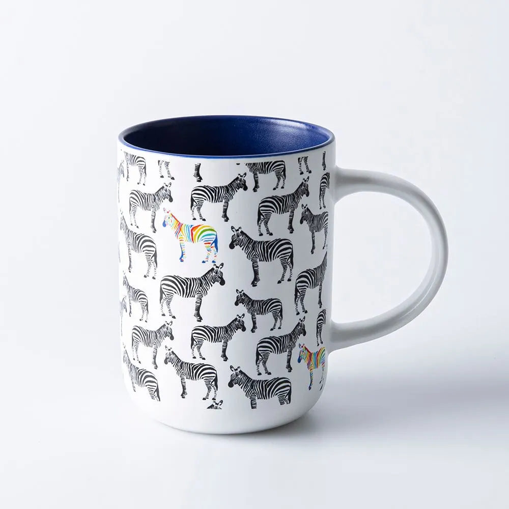 KSP Simply 'Rainbow Zebra' Porcelain Mug 16oz.