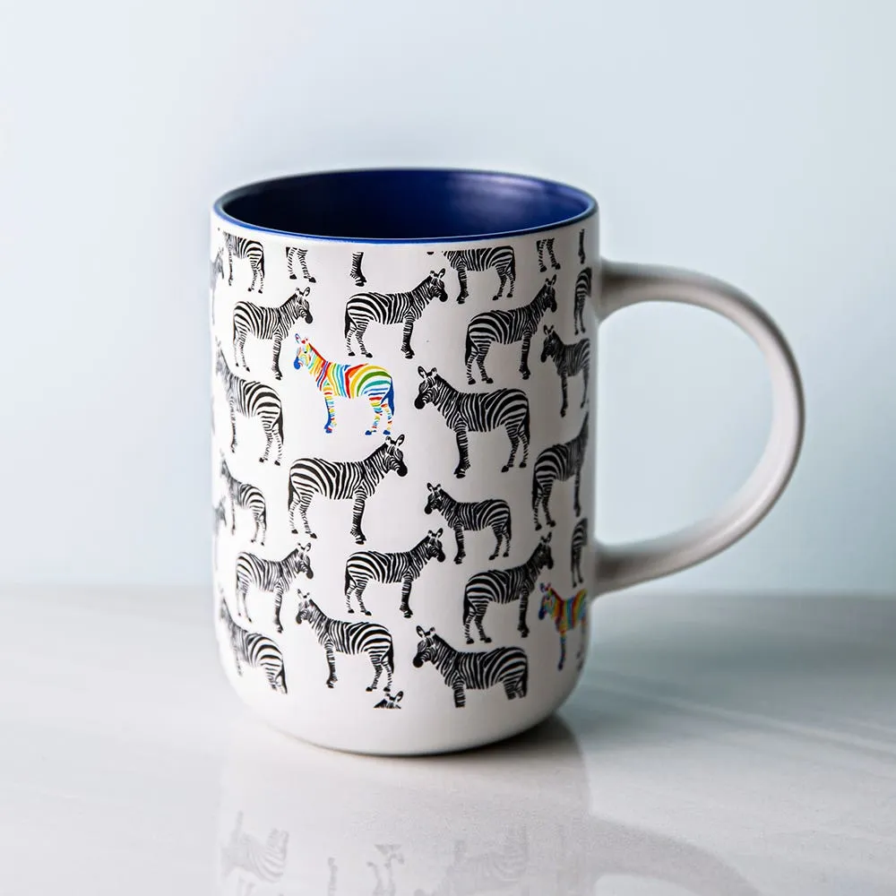 KSP Simply 'Rainbow Zebra' Porcelain Mug 16oz.