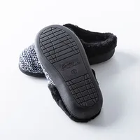 Every Sunday 'Medium Fur' Memory Foam Slippers Women (Black/Navy Knit)