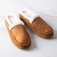 Every Sunday 'Moccasin' Memory Foam Slippers Men (Camel)