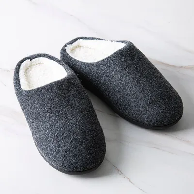 Every Sunday 'Clog Style' Memory Foam Slippers Men (Charcoal Grey)
