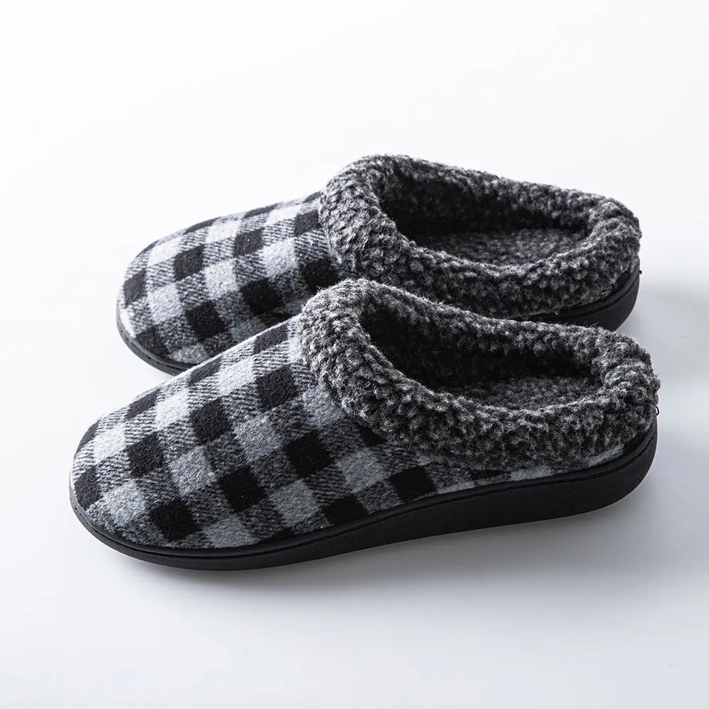 Every Sunday 'Clog' Memory Foam Slippers Men (Grey Buffalo ChecK)