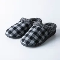 Every Sunday 'Clog' Memory Foam Slippers Men (Grey Buffalo ChecK)