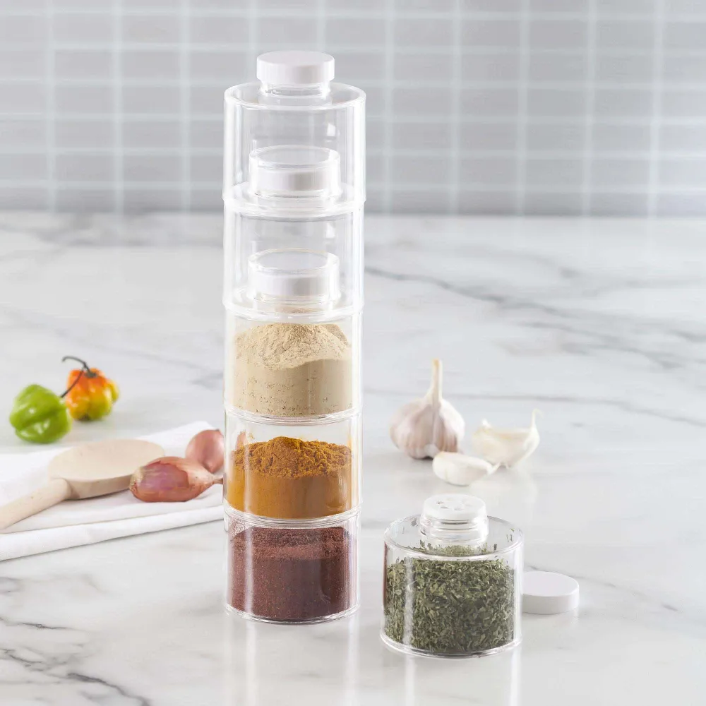 KSP Allure Square Spice Jar Stainless Steel Lid (Clear)