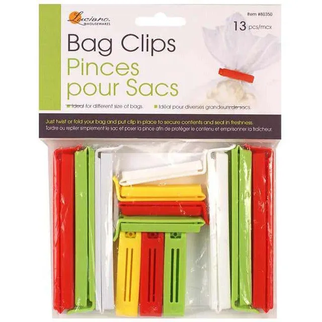 Luciano Rainbow Bag Clips - Set of 8 (Multi Colour)