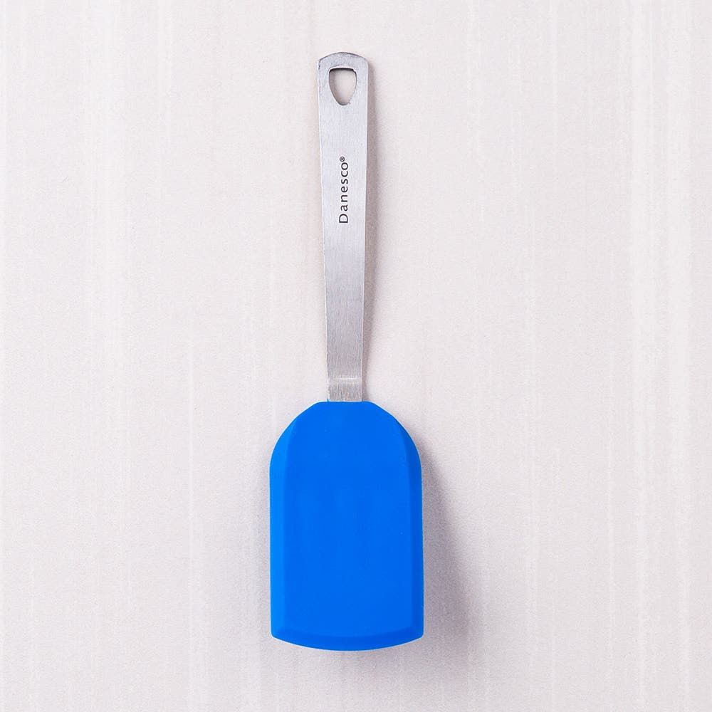 Mini Solid Silicone Turner, White, Blue, Sold by at Home