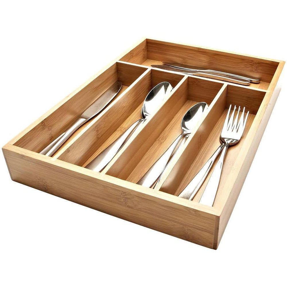KSP Natura Bamboo Cutlery Tray 5-Slot (Natural) 36 x 26 x 5 cm