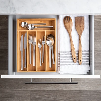 KSP Natura Bamboo Cutlery Tray 5-Slot (Natural) 36 x 26 x 5 cm