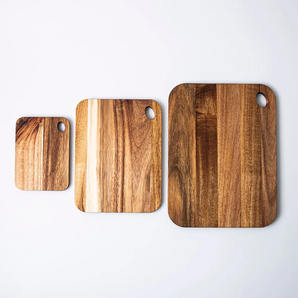 KSP Acacia Cutting Board - Set of 3 19x14/29x22/37x28cm (Natural)