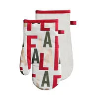 Harman Christmas 'Fa La La' Cotton Oven Mitt - Set of 2