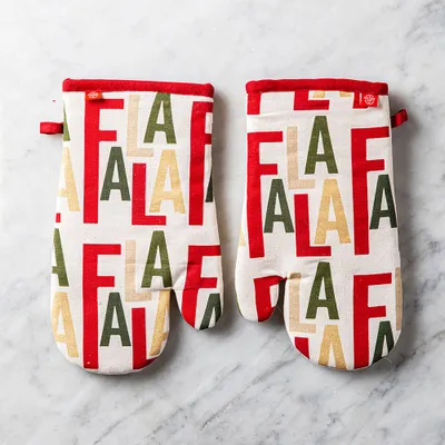 Harman Christmas 'Fa La La' Cotton Oven Mitt - Set of 2