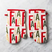 Harman Christmas 'Fa La La' Cotton Oven Mitt - Set of 2