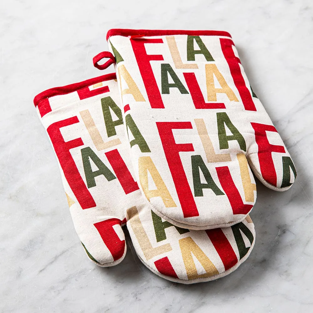 Harman Christmas 'Fa La La' Cotton Oven Mitt - Set of 2