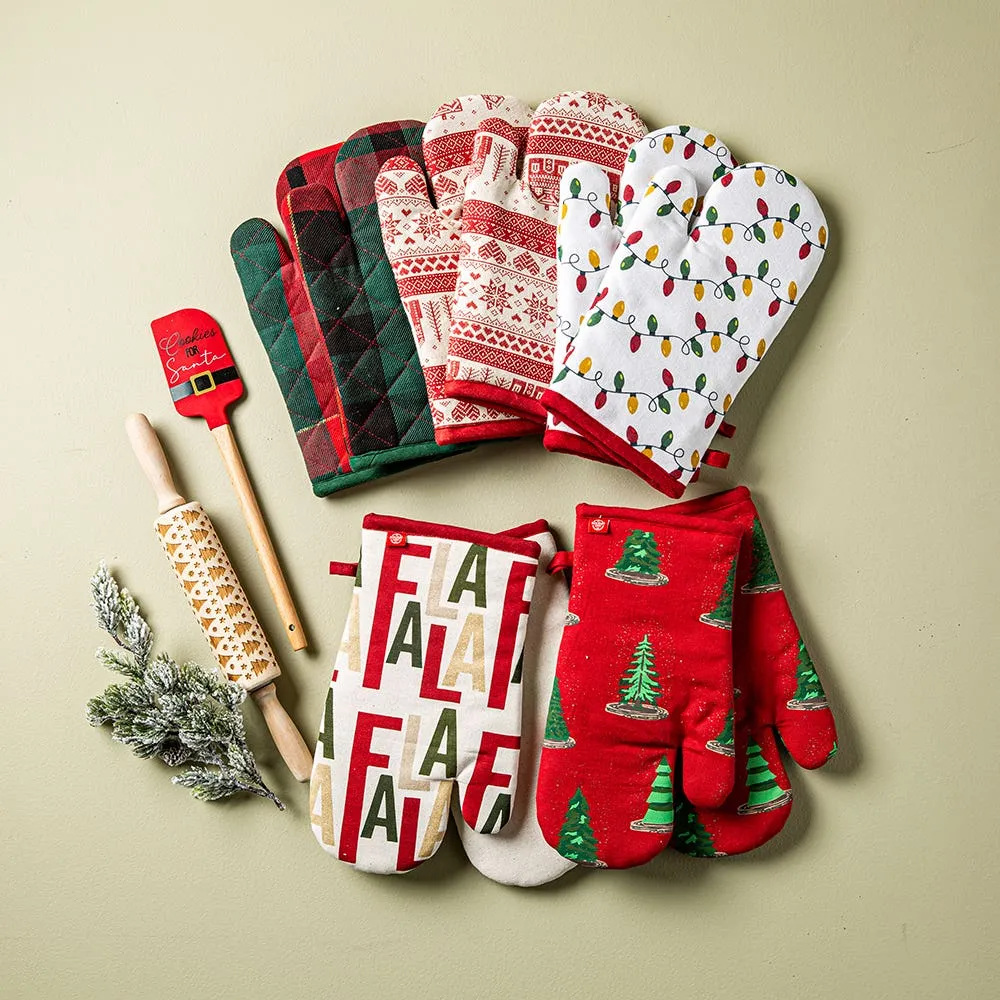 Harman Christmas 'Fa La La' Cotton Oven Mitt - Set of 2