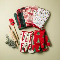 Harman Christmas 'Fa La La' Cotton Oven Mitt - Set of 2