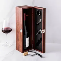 KSP Vintners Wood Wine Box with Tools - Set of 5 (Walnut)