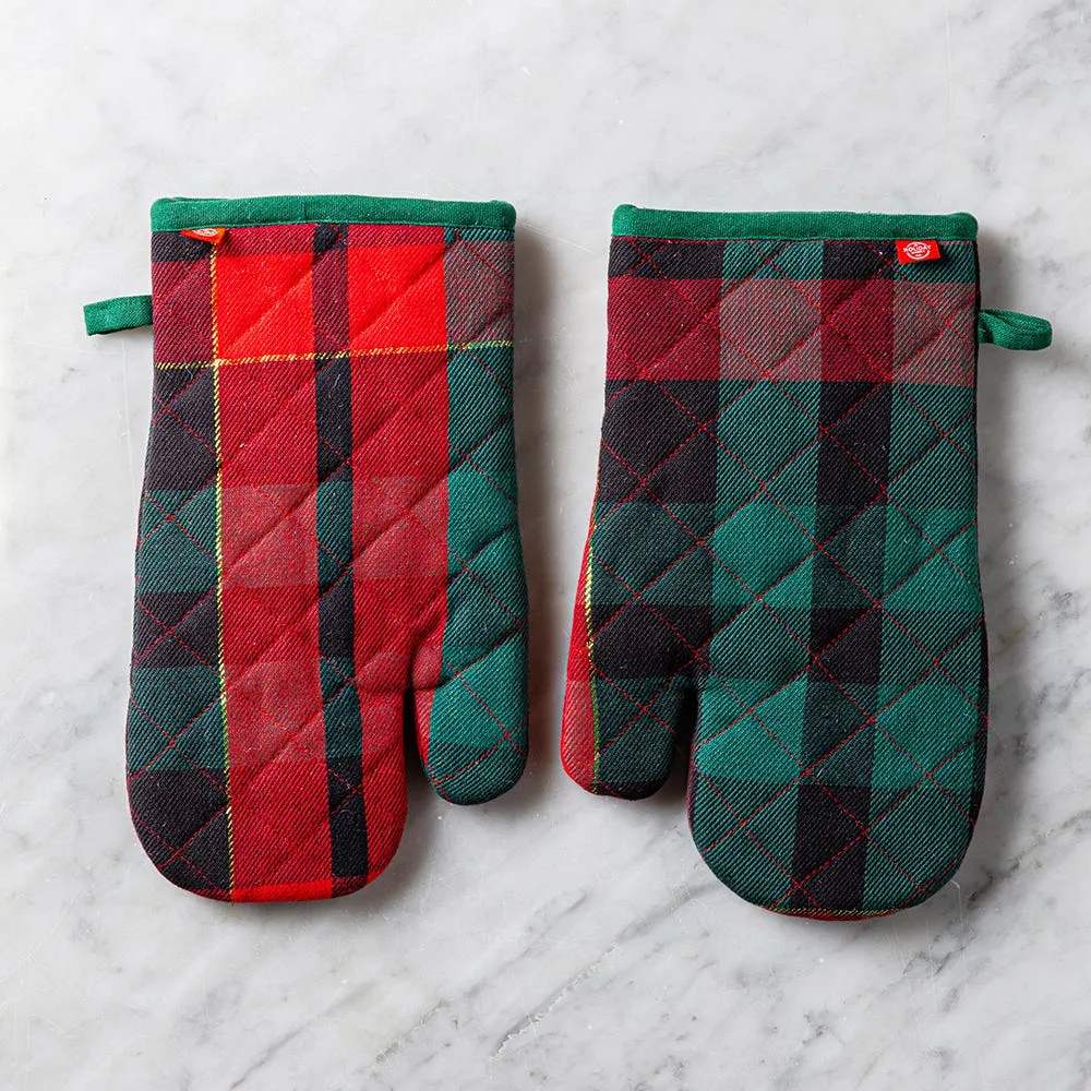 Harman Christmas 'Traditional Check' Cotton Oven Mitt - s/2