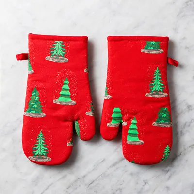 Harman Christmas 'Merry Trees' Cotton Oven Mitt - Set of 2