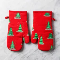 Harman Christmas 'Merry Trees' Cotton Oven Mitt - Set of 2