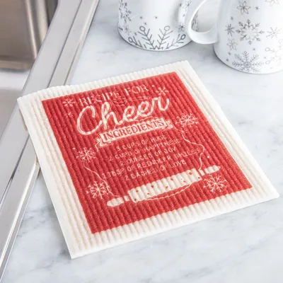 Harman Christmas 'Recipe For Cheer' Reusable Sponge Cloth (Red)