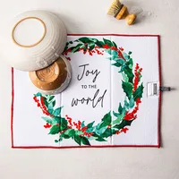 Harman Christmas 'Joy To The World' Microfibre Dish Drying Mat (White)