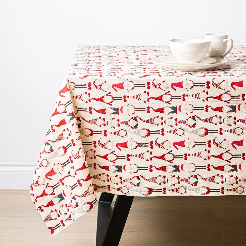 Harman Christmas 'Gnome' Cotton Tablecloth 60" x 90" (Natural)